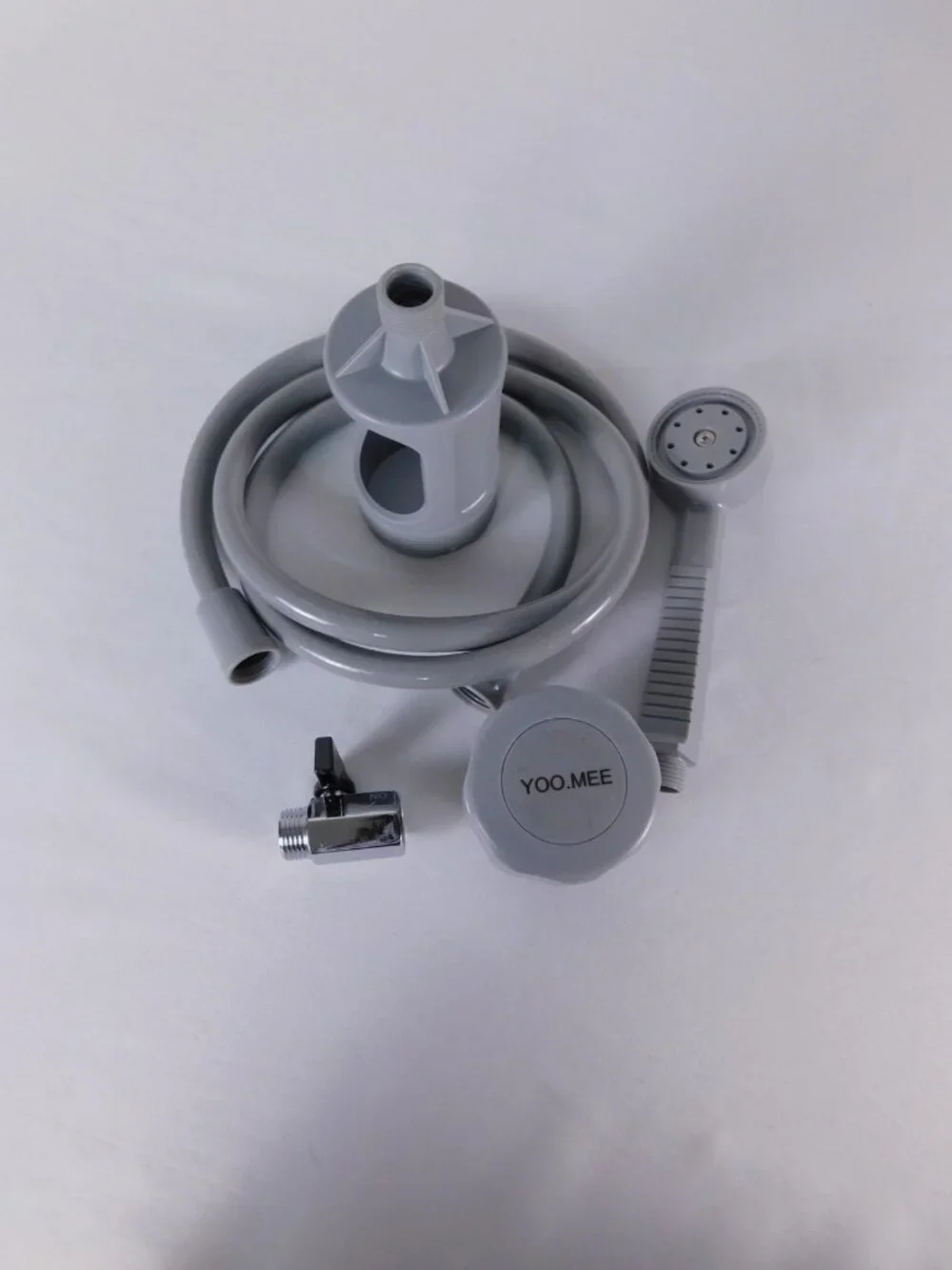 YOO.MEE Tub Spout Shower Sprayer Silver ABS Chrome Bathtub Lever Kit W Hose